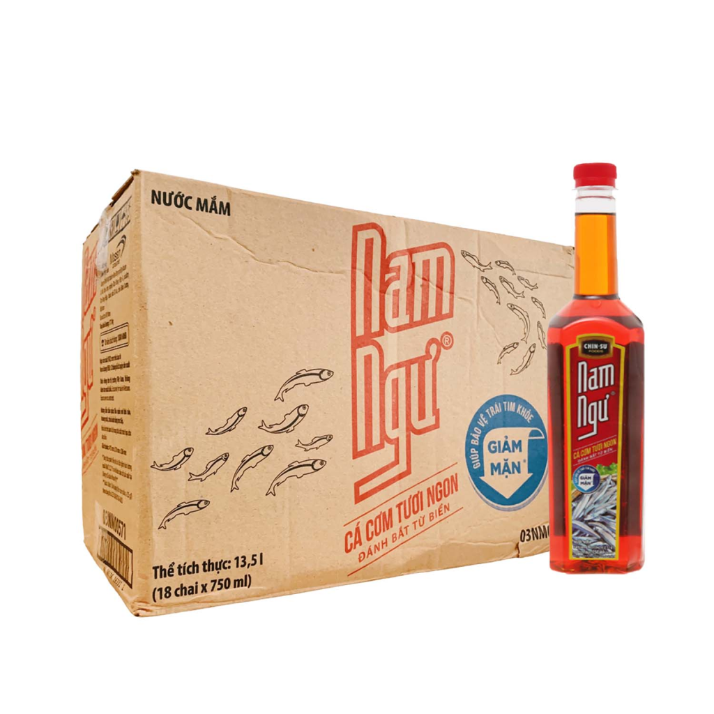 Nước mắm Nam Ngư 750ml 1 thùng bao nhiêu chai? Có 18 chai